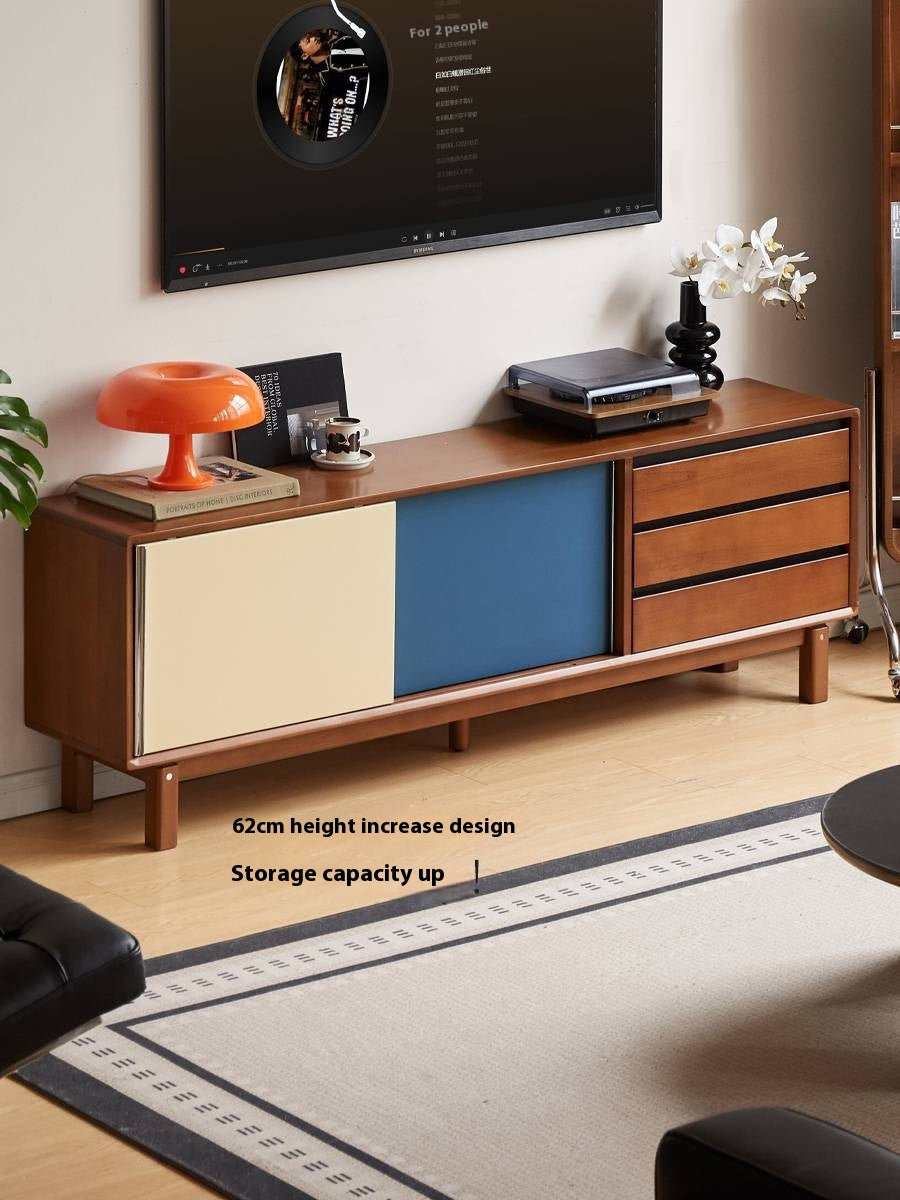 Poplar Solid Wood Medieval Style TV Cabinet