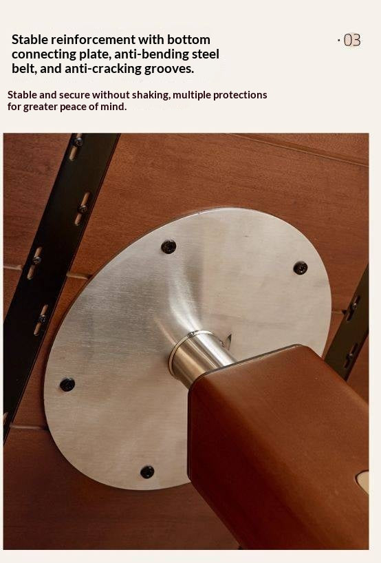 Poplar Solid Wood Vintage Round Bauhaus Style Dining Table