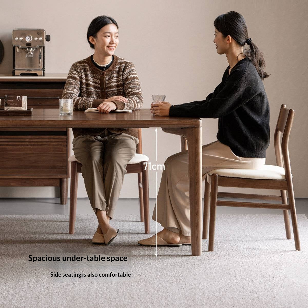 Ash Solid Wood Modern Minimalist Dining Table