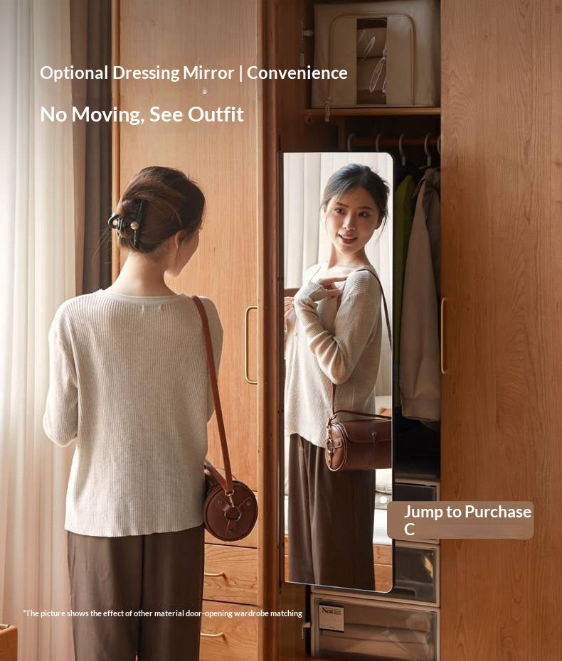 Black Walnut Solid Wood Italian Light Luxury Wardrobe