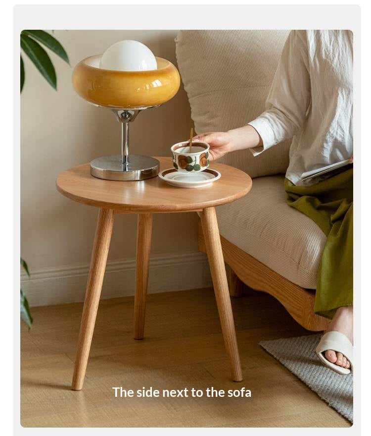 Oak, Solid RubberWood Nordic Style Side Table