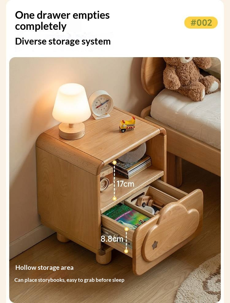 Beech Solid Wood Kids Nightstand