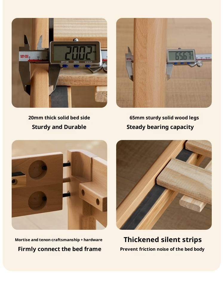 Beech Solid Wood Children's Modern Simple Single Bed