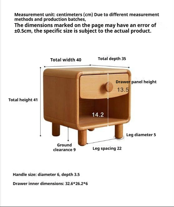 Beech Solid Wood Kids Nightstand