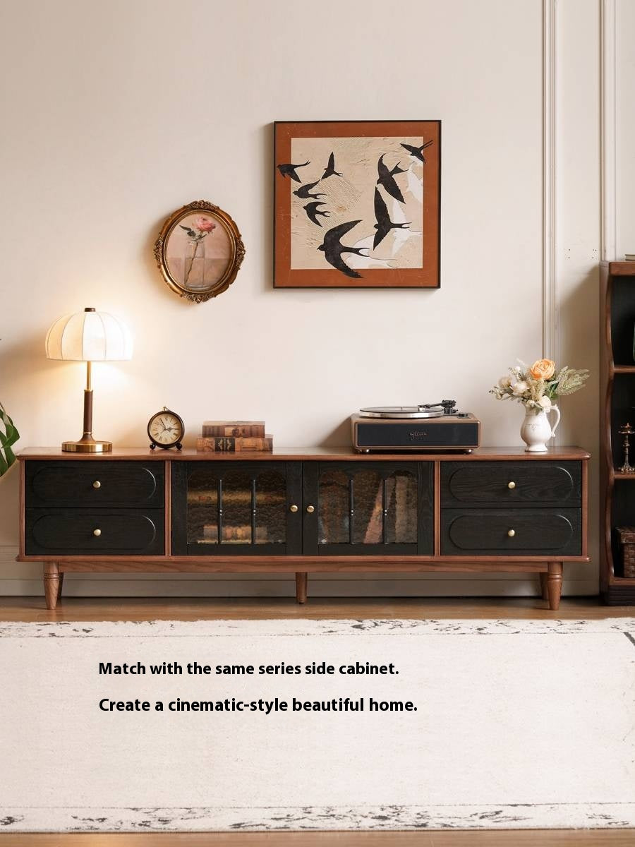 Ash Solid Wood French Retro TV Cabinet
