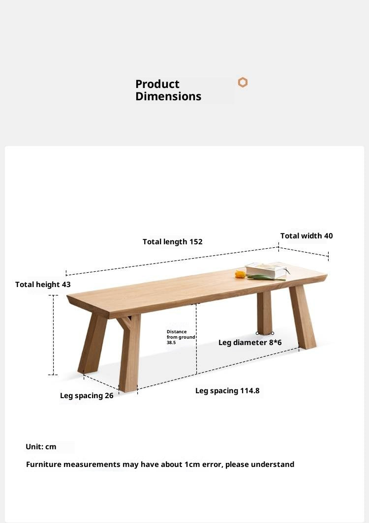 Ash Solid Wood Wabi Sabi Style Bench