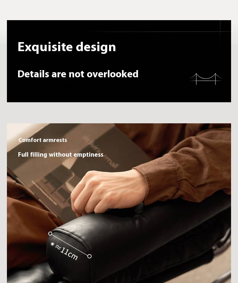 Bauhaus-Style Retro Armchair in Vintage Oil-Wax PU Leather