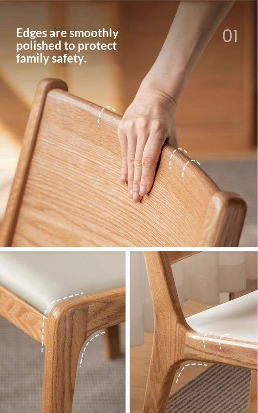 4 pcs -Oak Solid Wood Dining Chair Modern Style