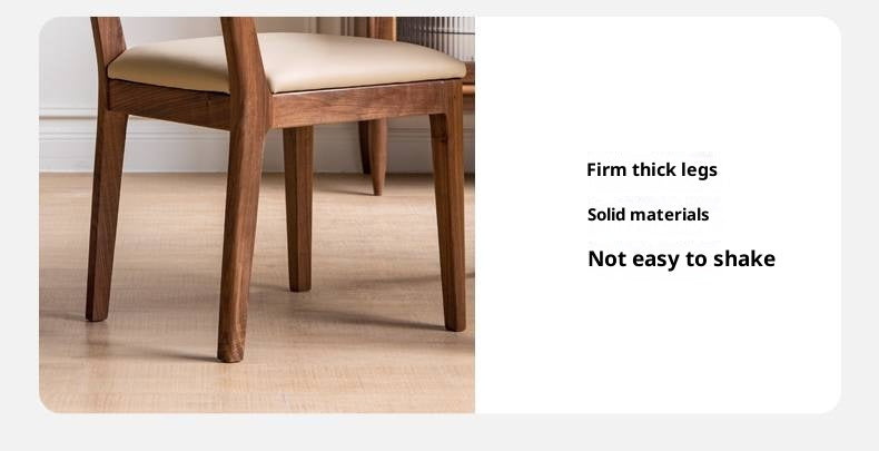 Set 4 pcs Black Walnut, Oak, Solid Rubberwood Dining Soft Chair