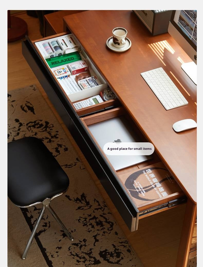 Poplar Solid Wood Desk Extendable Office Desk