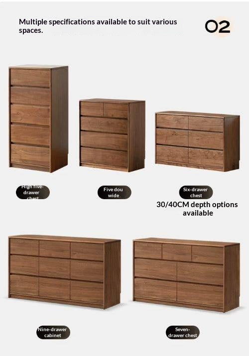 Black Walnut, South American Walnut Solid Wood chest of drawers
