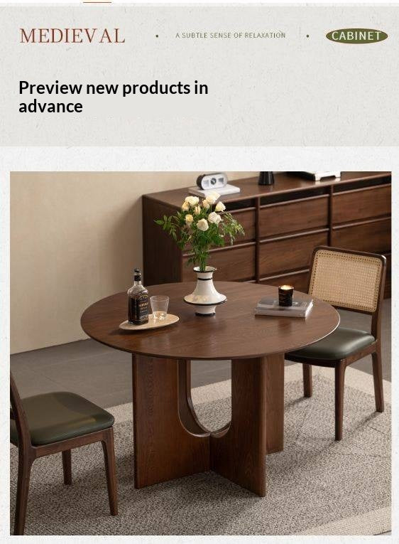 Ash Solid Wood Round Dining Table