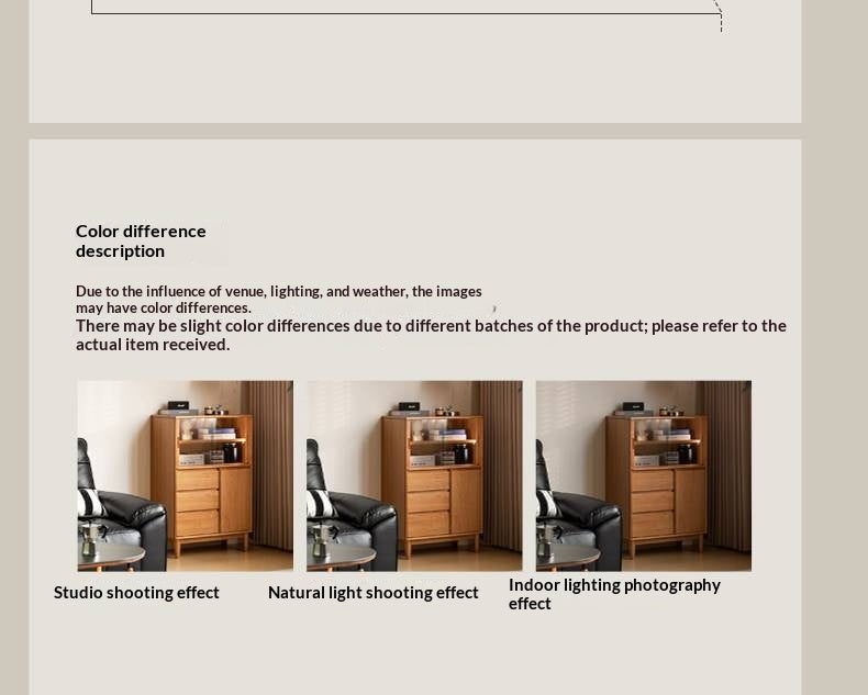 Cherry Solid Wood Mid-range Style Side Cabinet.