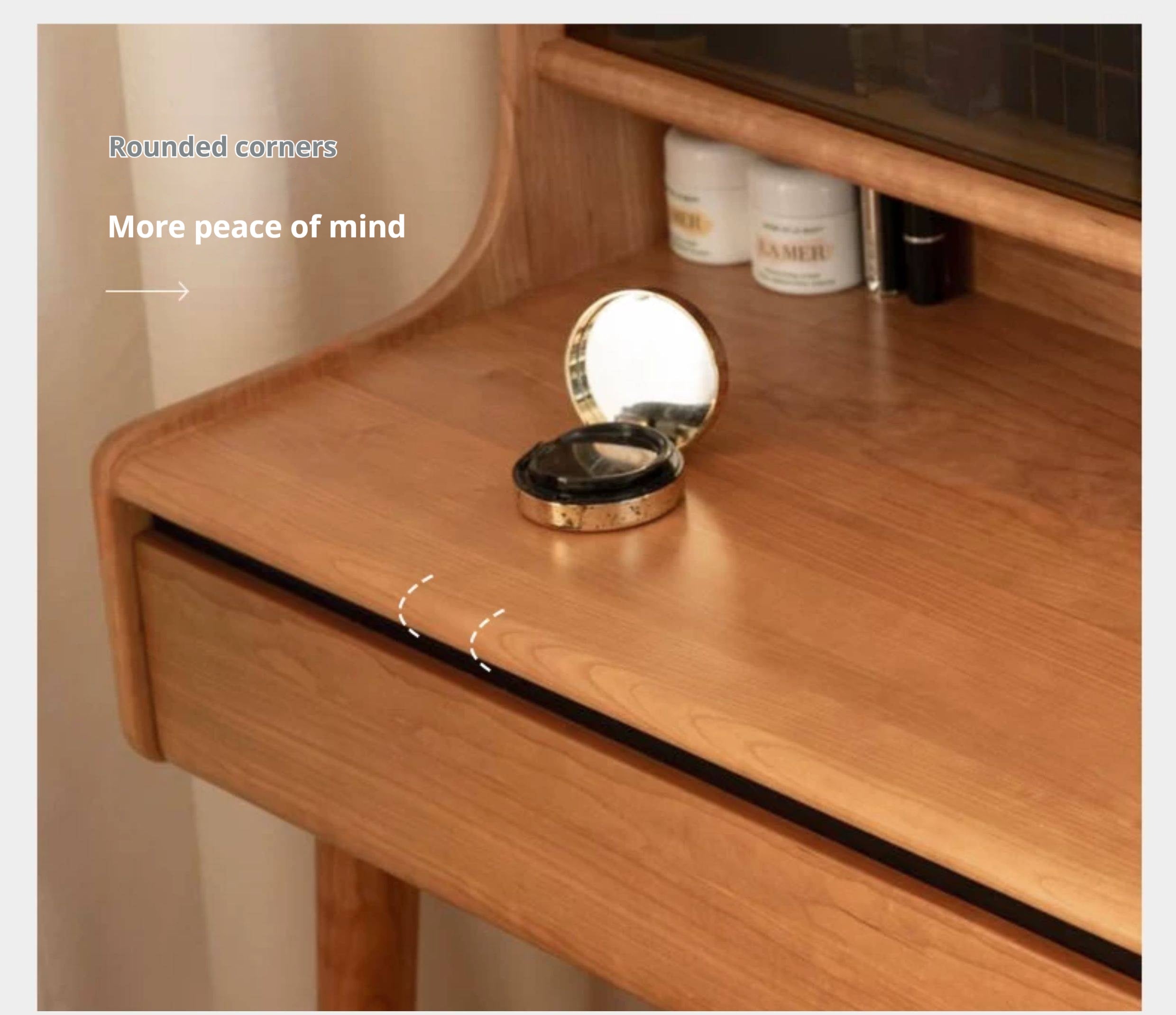Cherry Solid Wood Multifunctional Vanity Table