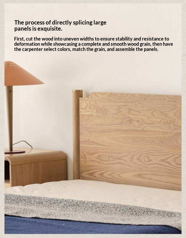 Ash Solid Wood Nordic Simple Modern Bed
