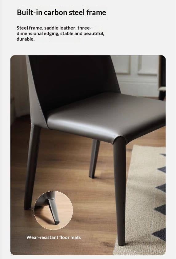 Set 4 pcs Saddle Leather Dining Chair