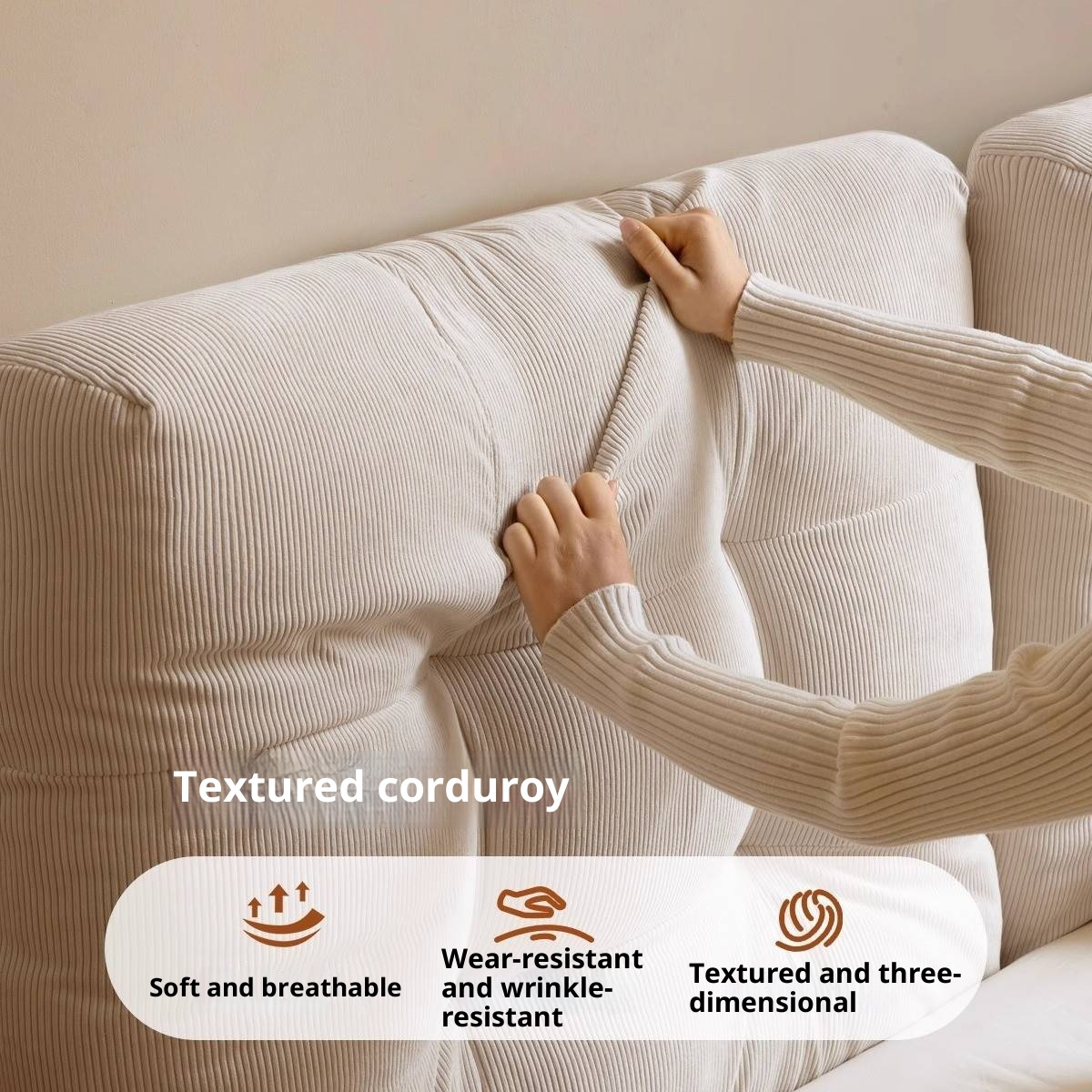 Rubberwood Solid Wood Floating Soft Upholstery Bed