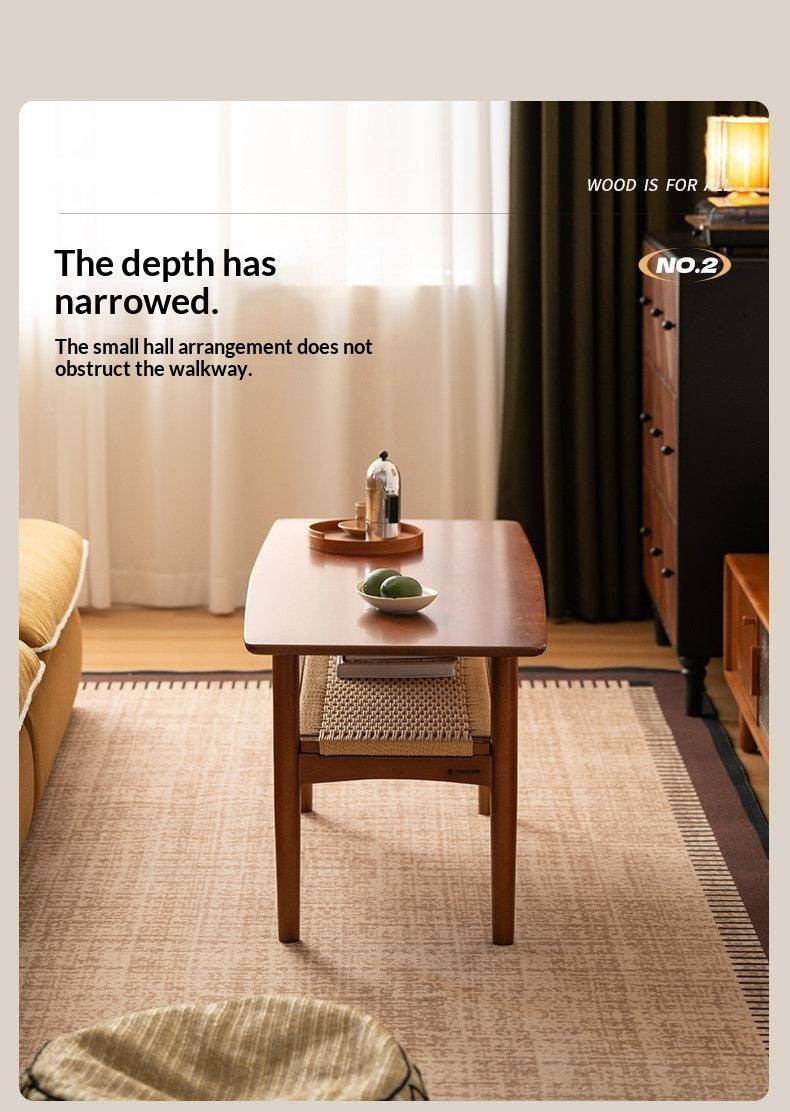 Poplar Solid Wood Coffee Table Vintage Style