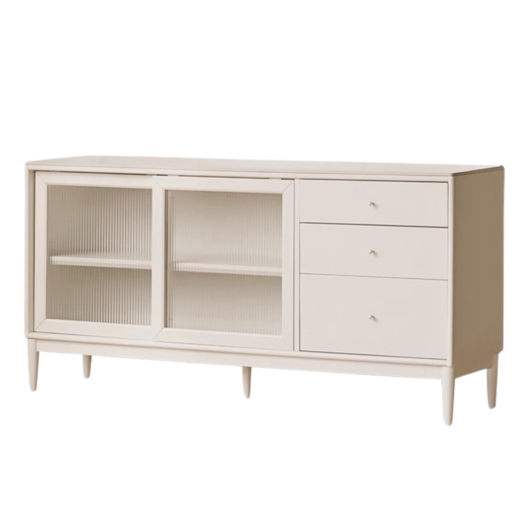 Poplar solid wood dining sideboard cream style  against the wall integrated,