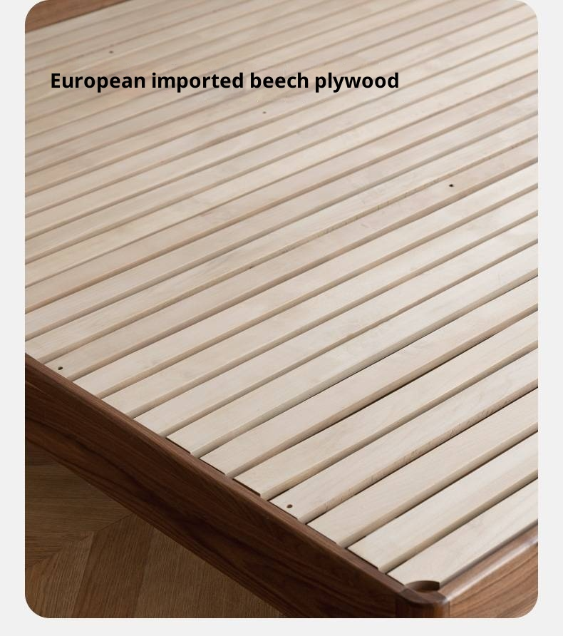 Black Walnut Solid Wood Modern Minimalist Bed