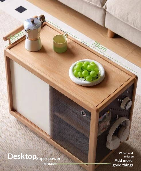 Beech Solid Wood Modern Corner Mobile Side Table