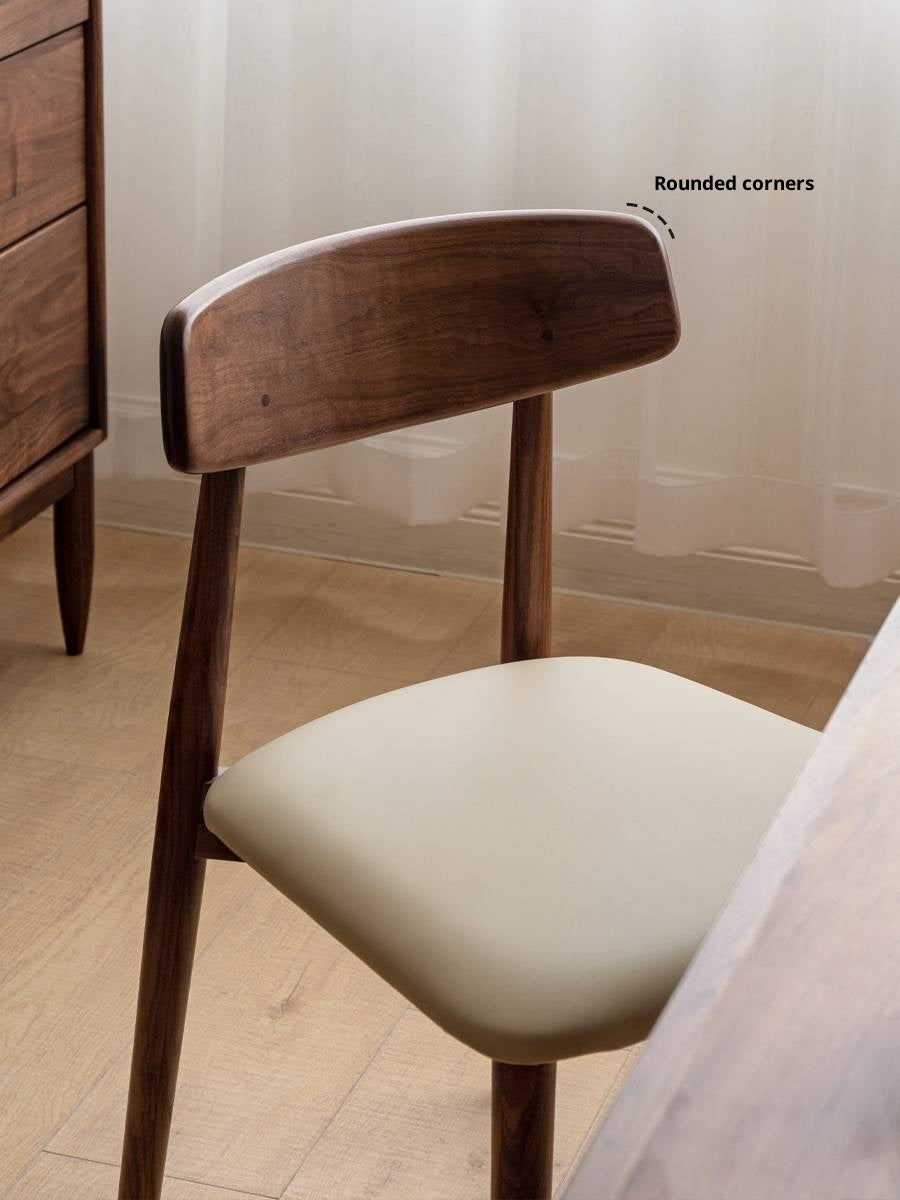 Set 4 pcs Black Walnut, Sandalwood Solid Wood Dining Chair