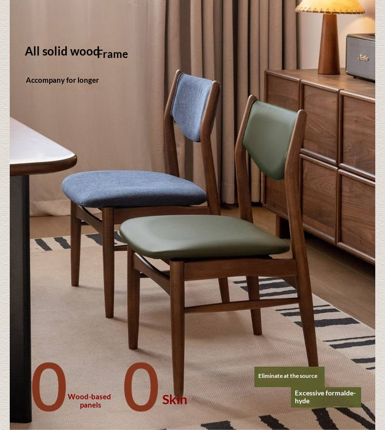 4 pcs -Solid RubberWood Dining Chair Upholstered Dining Chair, Danish Modern