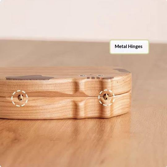 Cherry, Black Walnut Solid Wood Portable Jewelry Box with Multi-Compartment Storage