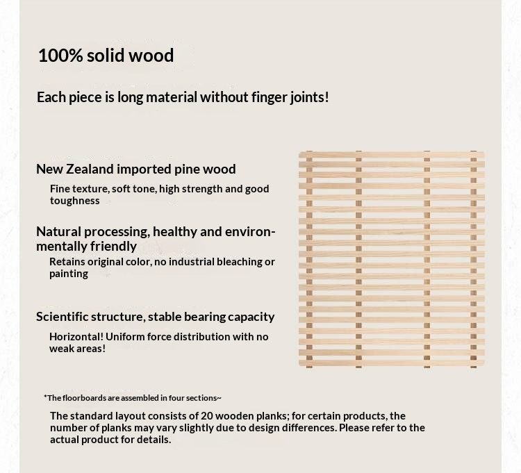 Poplar, Ash Solid Wood Large Board High Headboard Double Household Large Bed