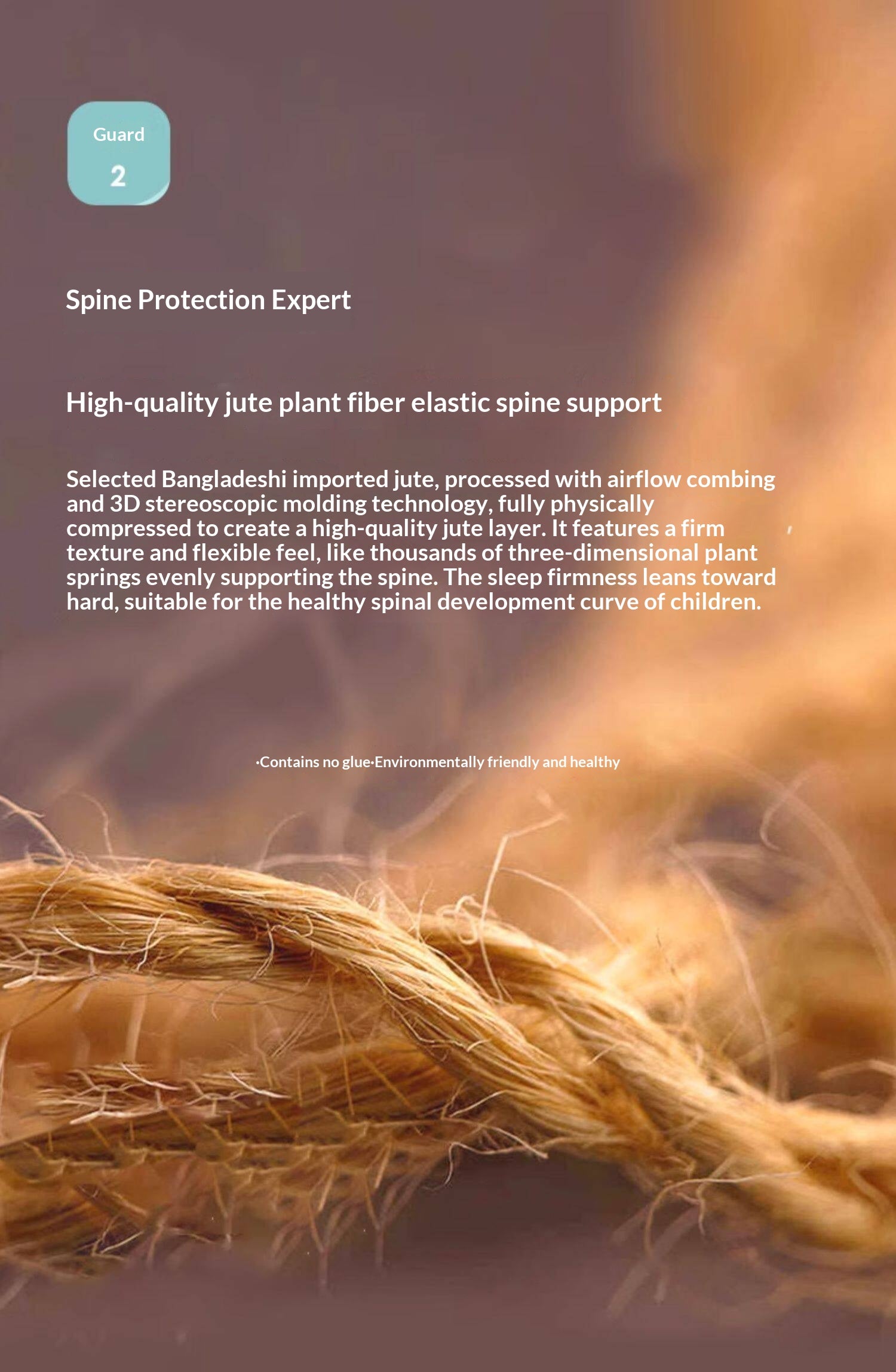 Children's Glue-Free Natural Jute Mattress — Back Support and Hard for Teenagers