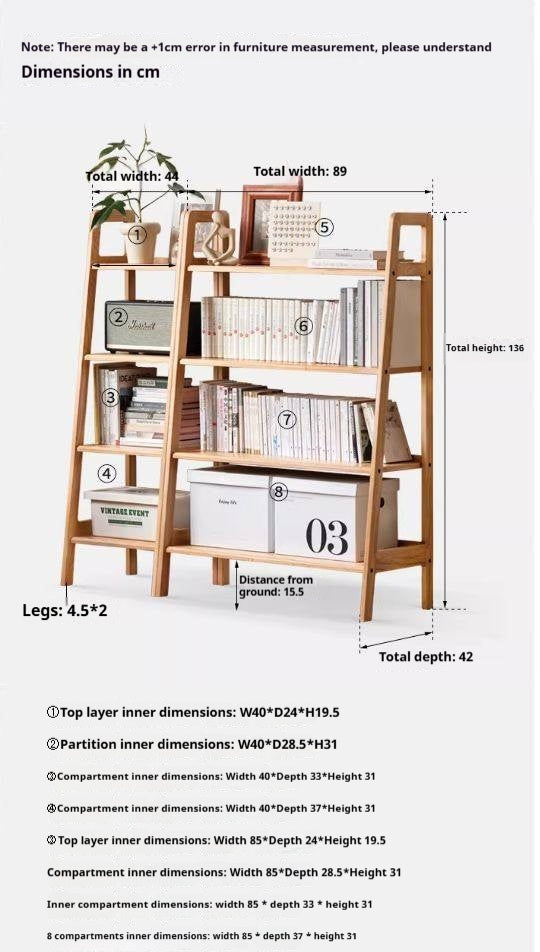 Oak Solid Wood Multi Layer Shelf, Bookshelves, Flower Racks