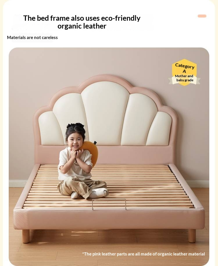 Organic Leather kid's Bed princess bed<