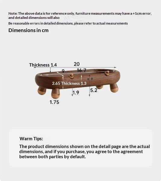 Black Walnut Solid Wood Tray for Snacks, Desserts, and Jewelry Storage