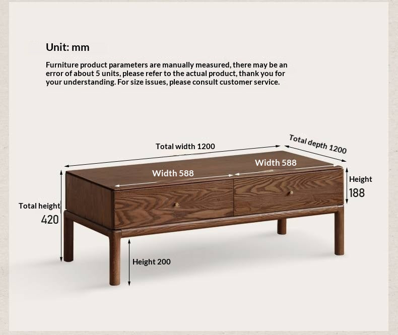 Ash Solid Wood Simple Modern Coffee Table