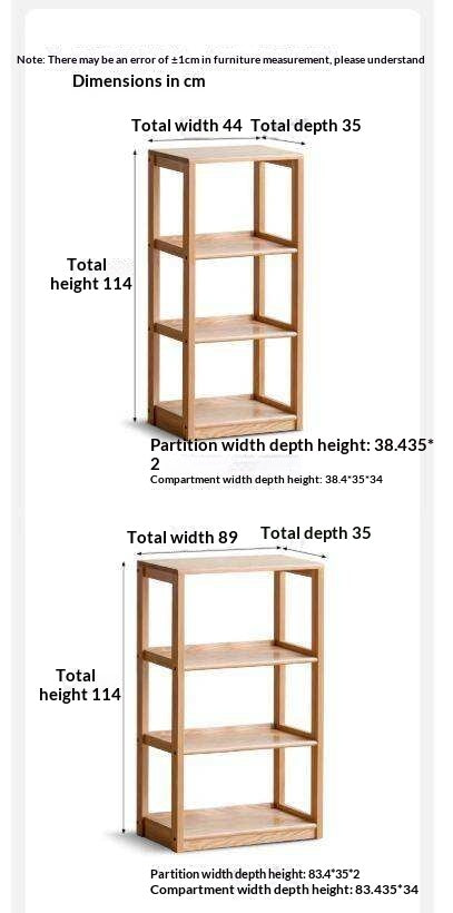 Oak Solid Wood Multi-Layer Bookshelf