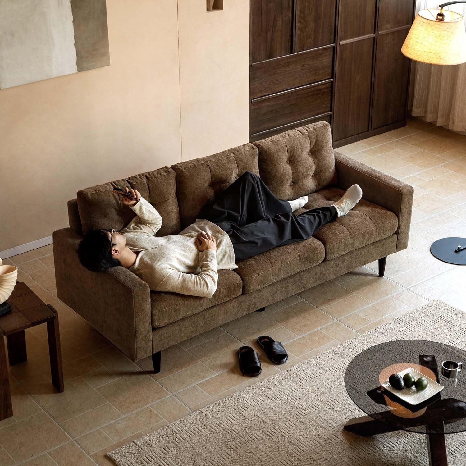 Modern Sofa Chenille Couch, Stain & Water Resistant