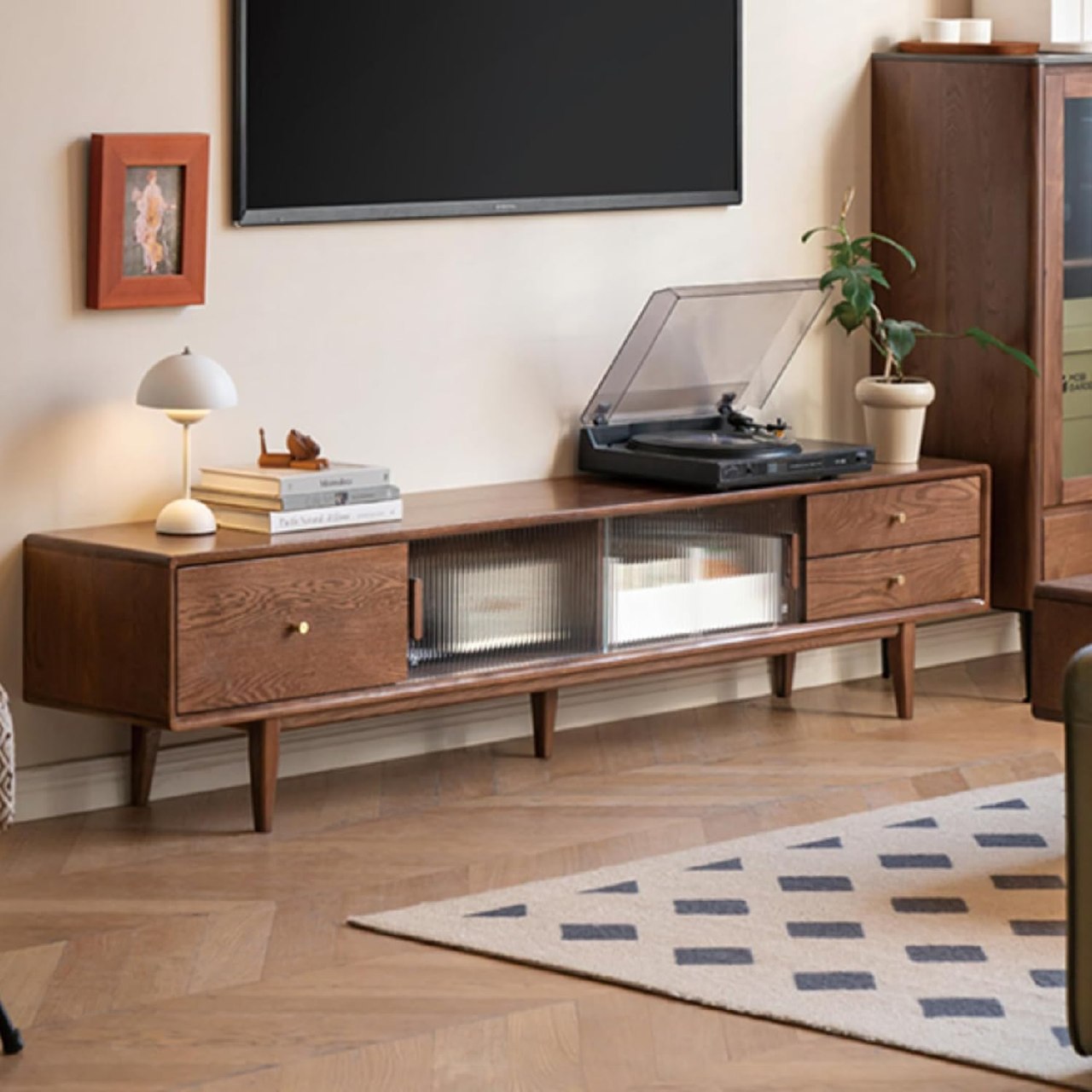 Oak Solid Wood Nordic Modern TV Stand