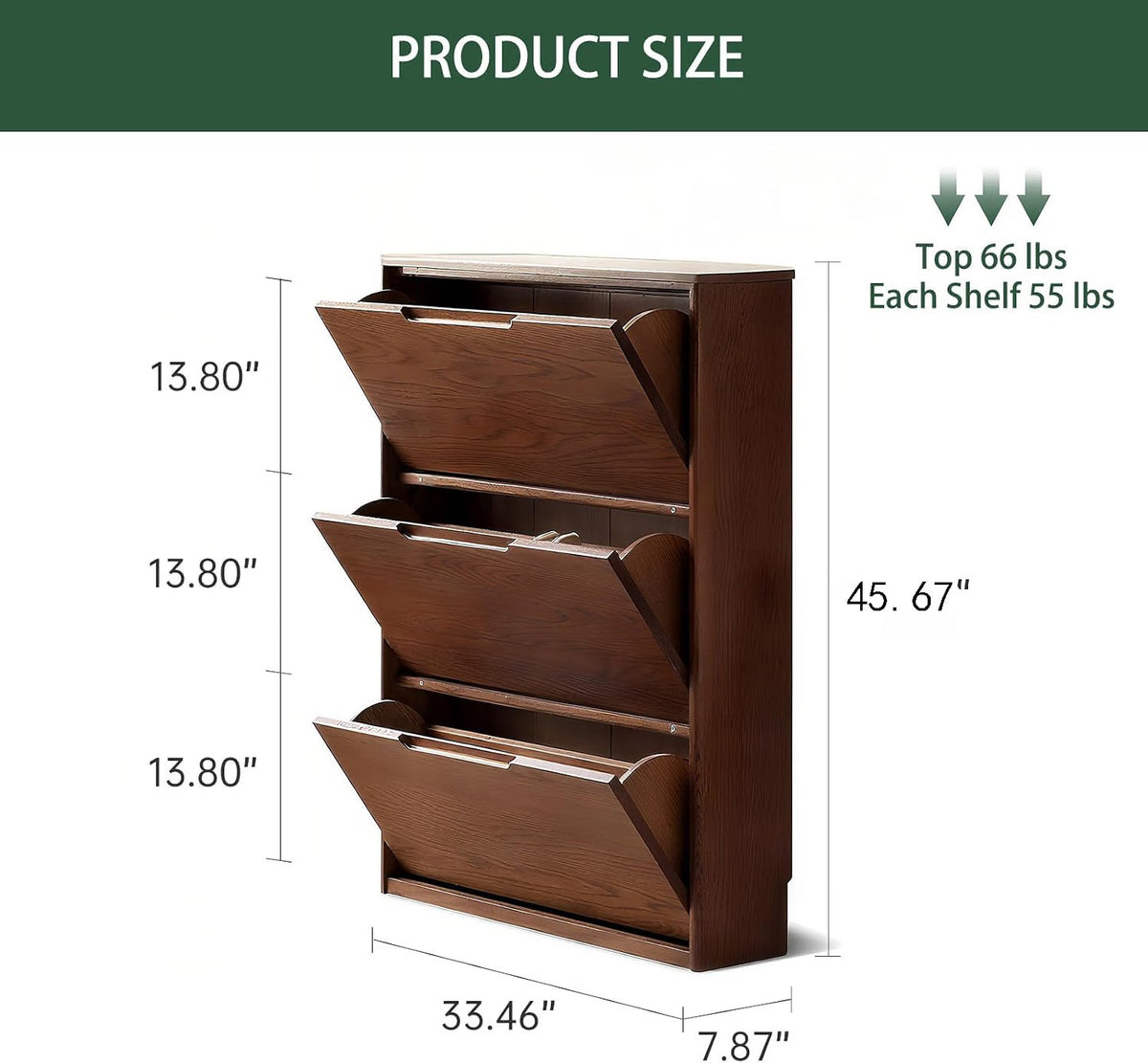 Oak Solid Wood Ultra Thin Shoe Cabinet