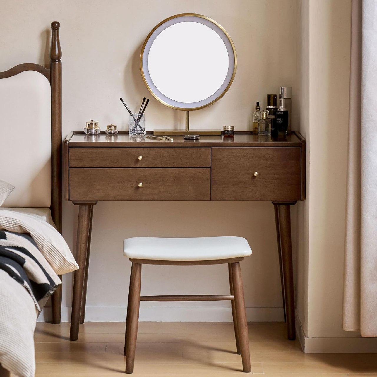 Ash Solid Wood, Rubberwood Vanity Table