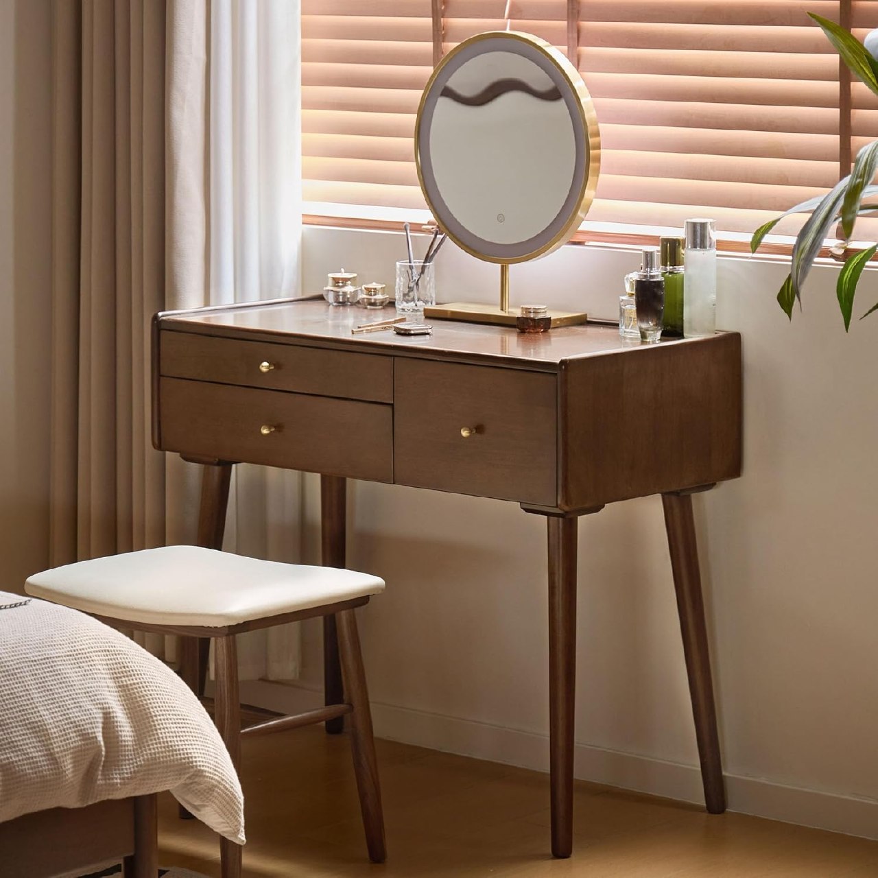 Ash Solid Wood, Rubberwood Vanity Table