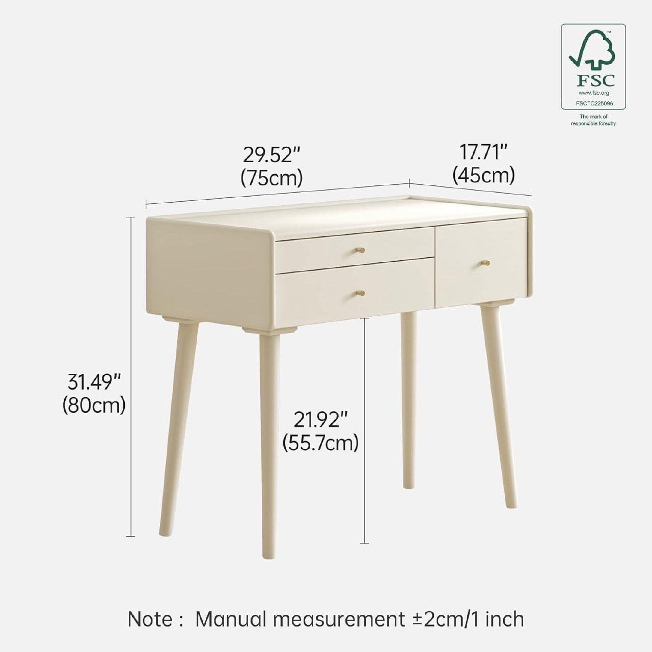 Ash Solid Wood, Rubberwood Vanity Table