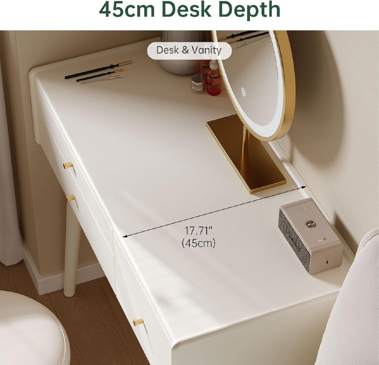 Ash Solid Wood, Rubberwood Vanity Table