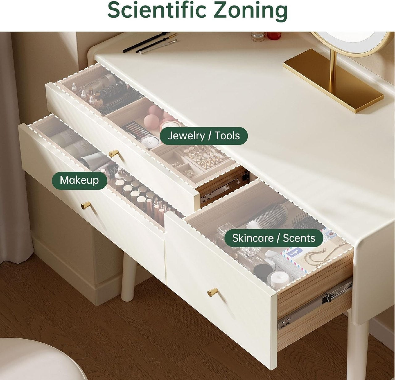Ash Solid Wood, Rubberwood Vanity Table