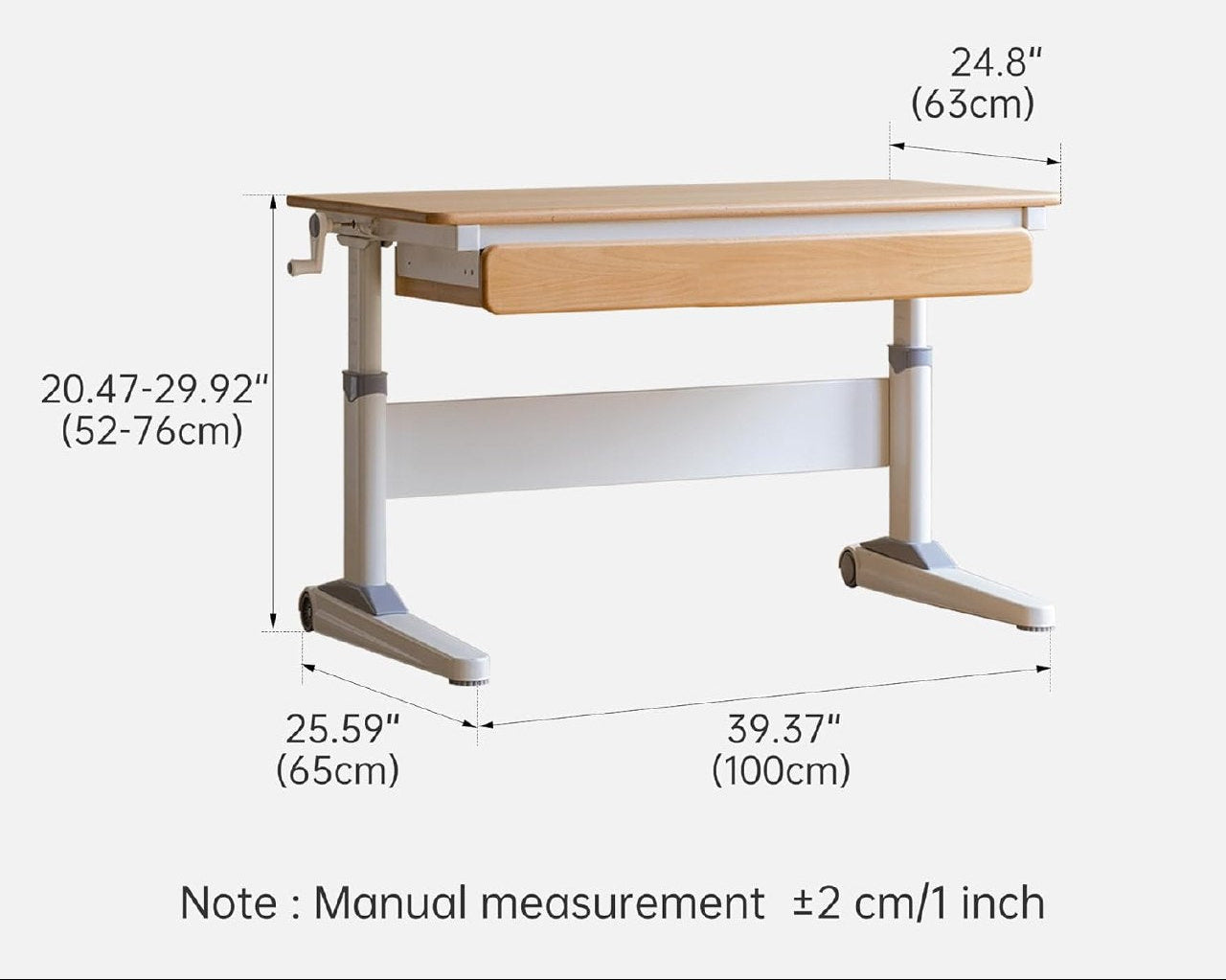 Beech Solid Wood  Lift Kids Study Table