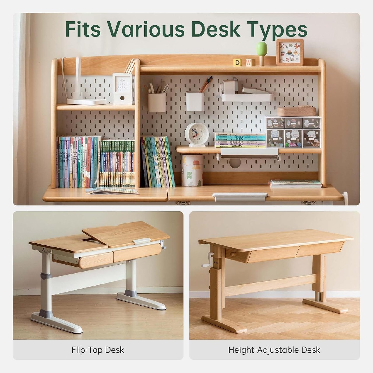 Beech Solid Wood  Lift Kids Study Table