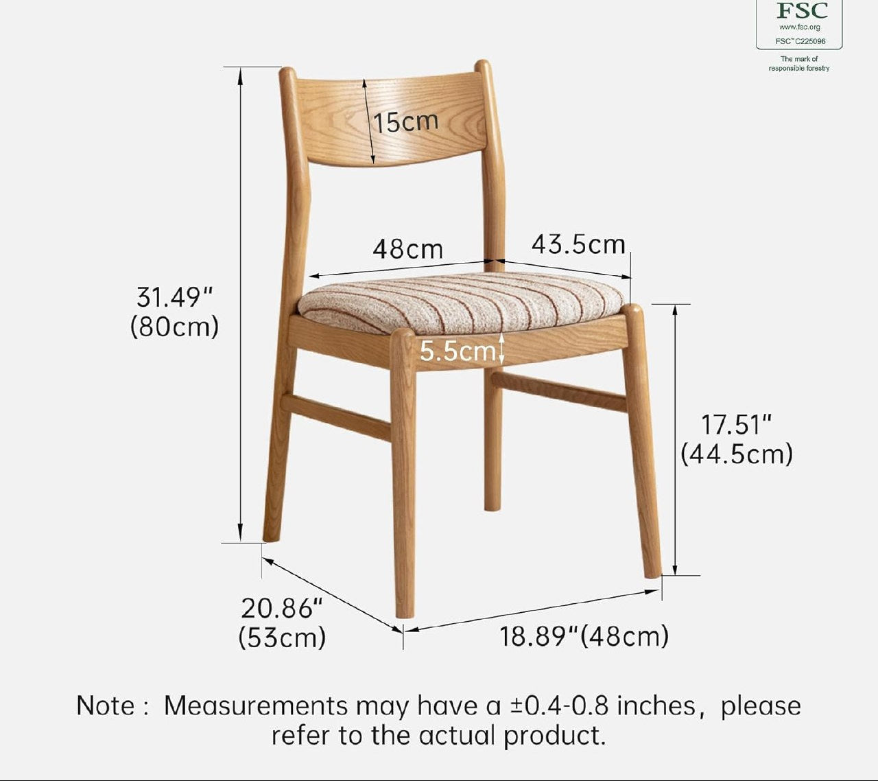 Set Ash, Cherry Wood Solid Wood Dining Chair
