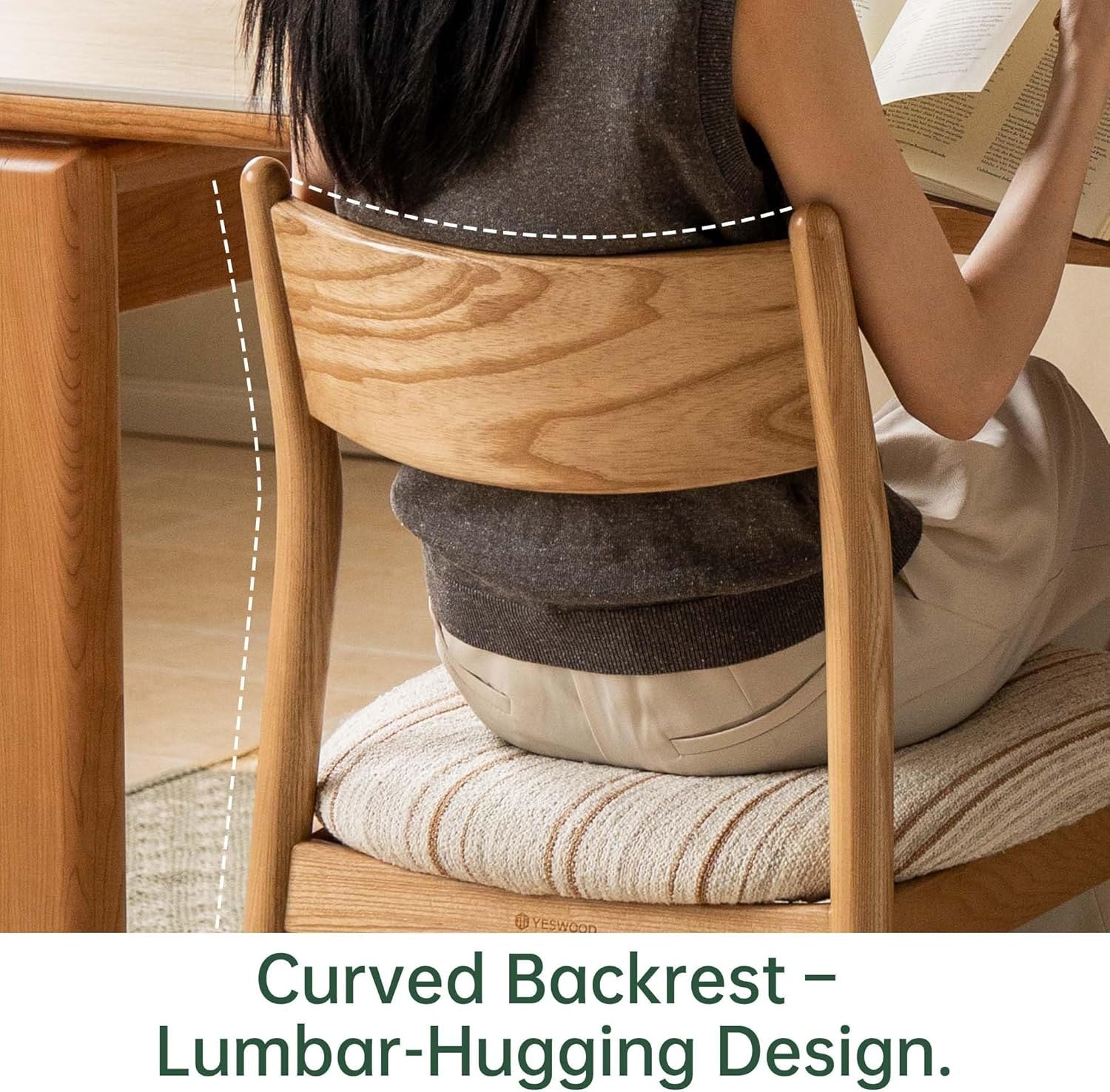 Set Ash, Cherry Wood Solid Wood Dining Chair