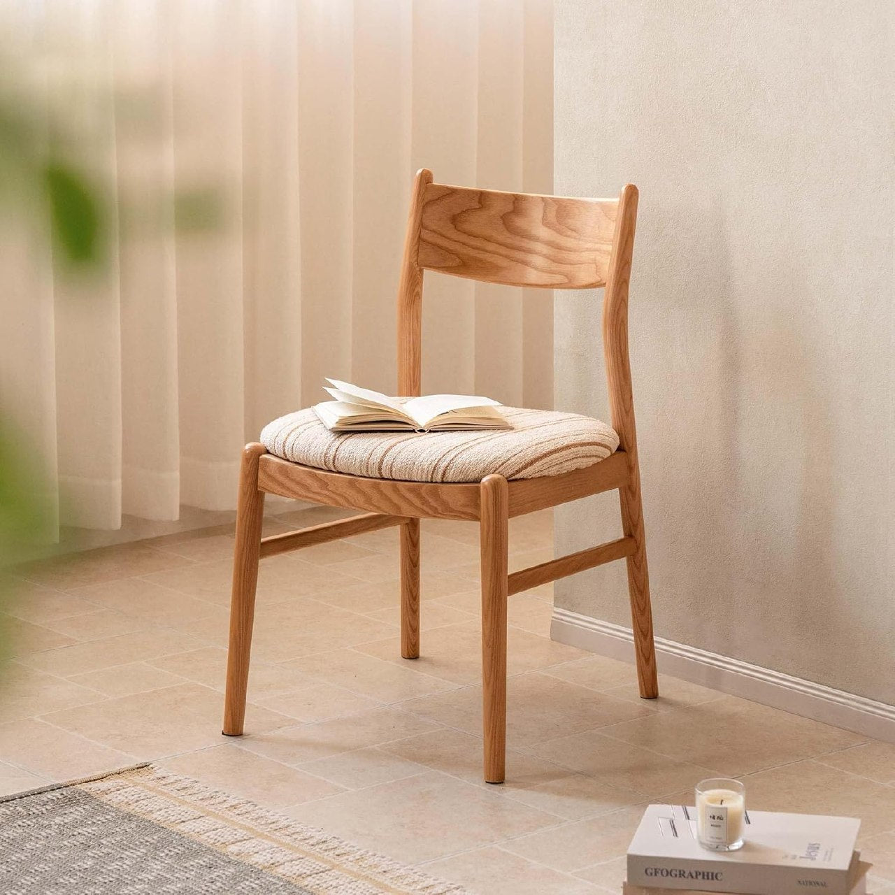 Set Ash, Cherry Wood Solid Wood Dining Chair