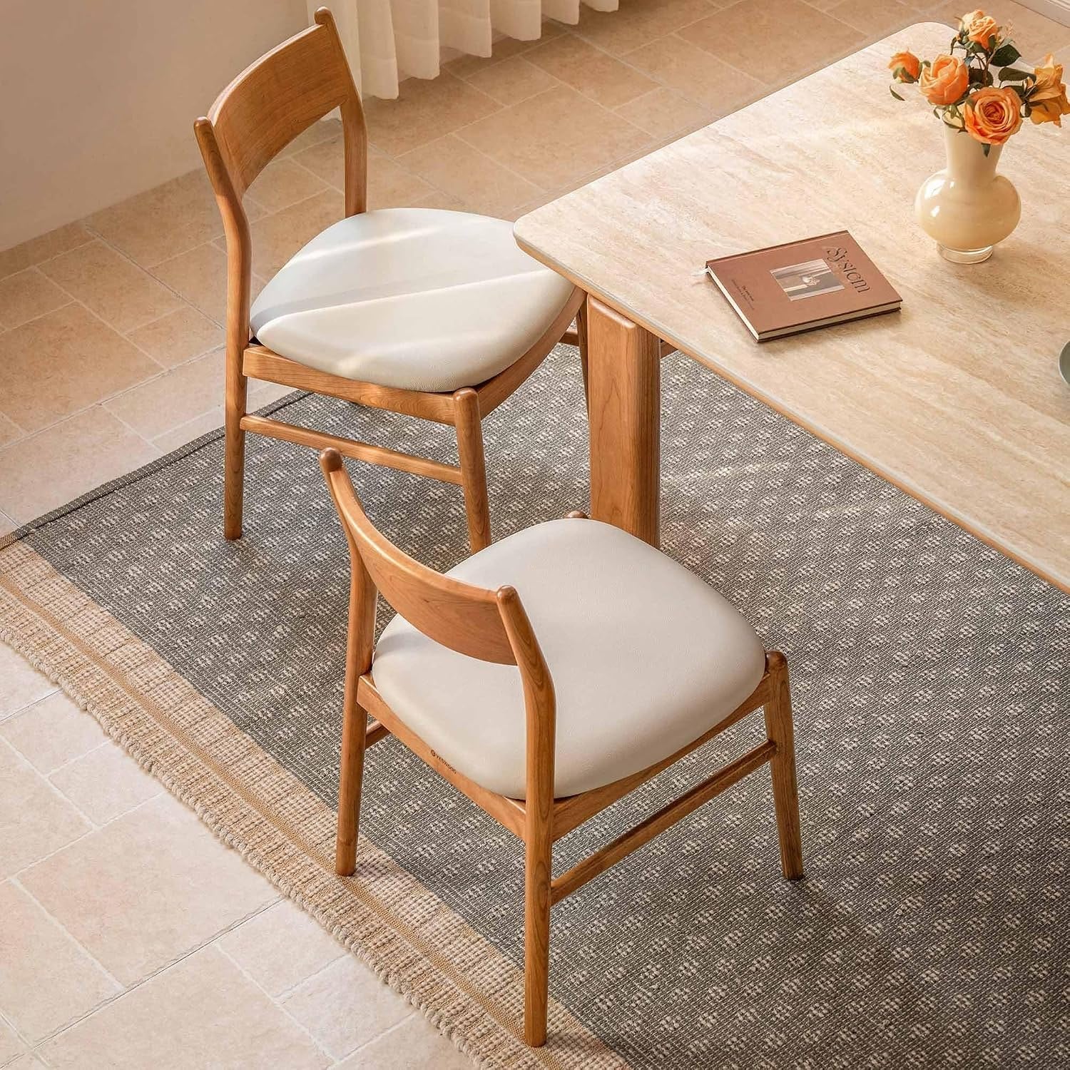 Set Ash, Cherry Wood Solid Wood Dining Chair