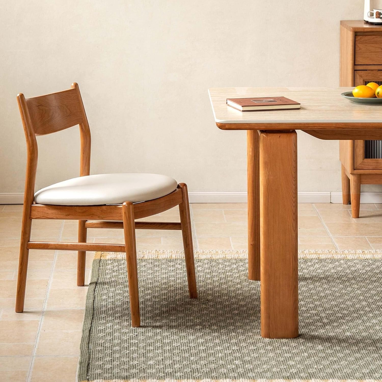 Set Ash, Cherry Wood Solid Wood Dining Chair